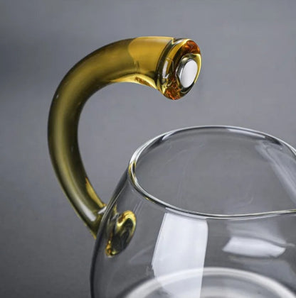 Magnetic Serenity Brew Teapot - Clear Glass Edition with Gold Accents Option